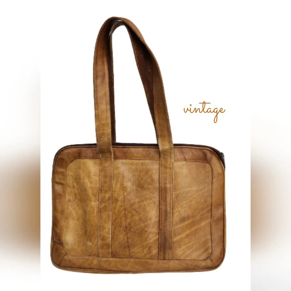 Vintage Natural unisex ‎ leather briefcase - Picture 1 of 16